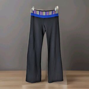 Lululemon Flare Black Stretch pants with Multi-Color Waistband Size 6